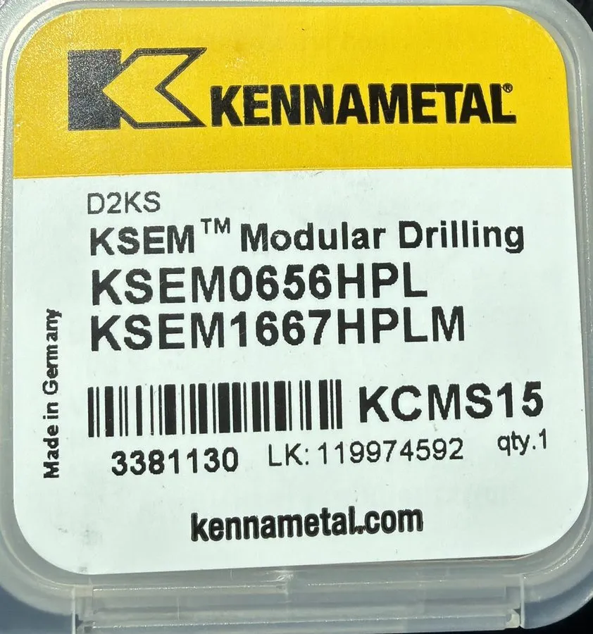 Режущий инструмент Kennametal KSEM0656HPL Carbide Indexable Drill Insert KSEM Mo — фото лота 1