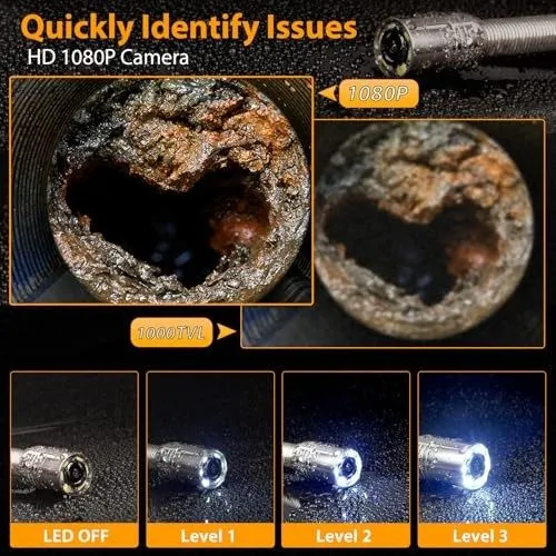 Камера для телеинспекции труб Kcapyn Sewer Camera 100FT/30M Inspection Borescope — фото лота 1