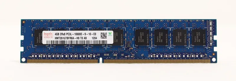 Модуль памяти Hynix 4GB 2Rx8 PC3L-10600E-9-10-E0 ECC Unbuffered Server RAM HMT35 — фото лота 1