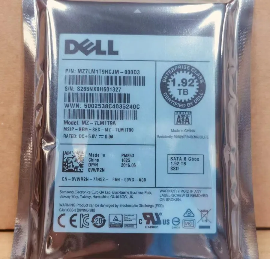 SSD-накопитель 1.92TB Samsung PM863 SSD SATA III 6Gbps 2.5" MZ7LM1T9HCJM0D3 GA34