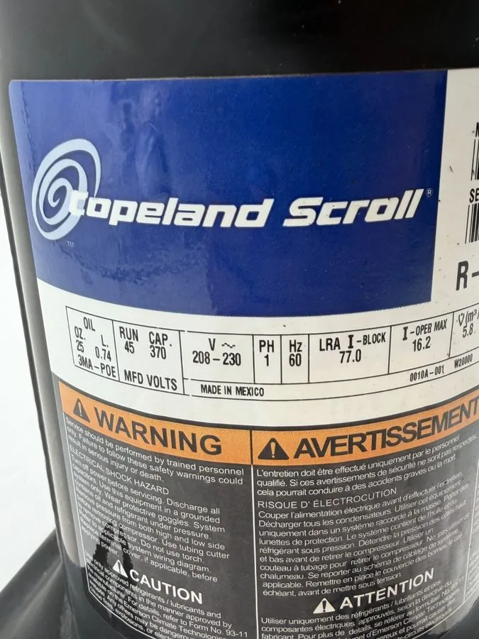 Компрессор Copeland ZP29K5E-PFV-130 Scroll Compressor 2.5-Ton 208-230V 1PH 31100