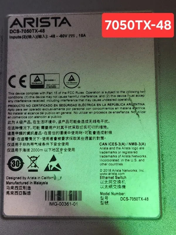 Коммутатор Arista DCS-7050TX-48 32-Port 10Gbe/4-Port 40Gbe QSFP Data Center Swit — фото лота 3