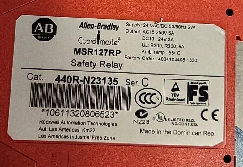 Реле безопасности Allen-Bradley MSR127RP / 440R-N23135 Guardmaster Safety Relay