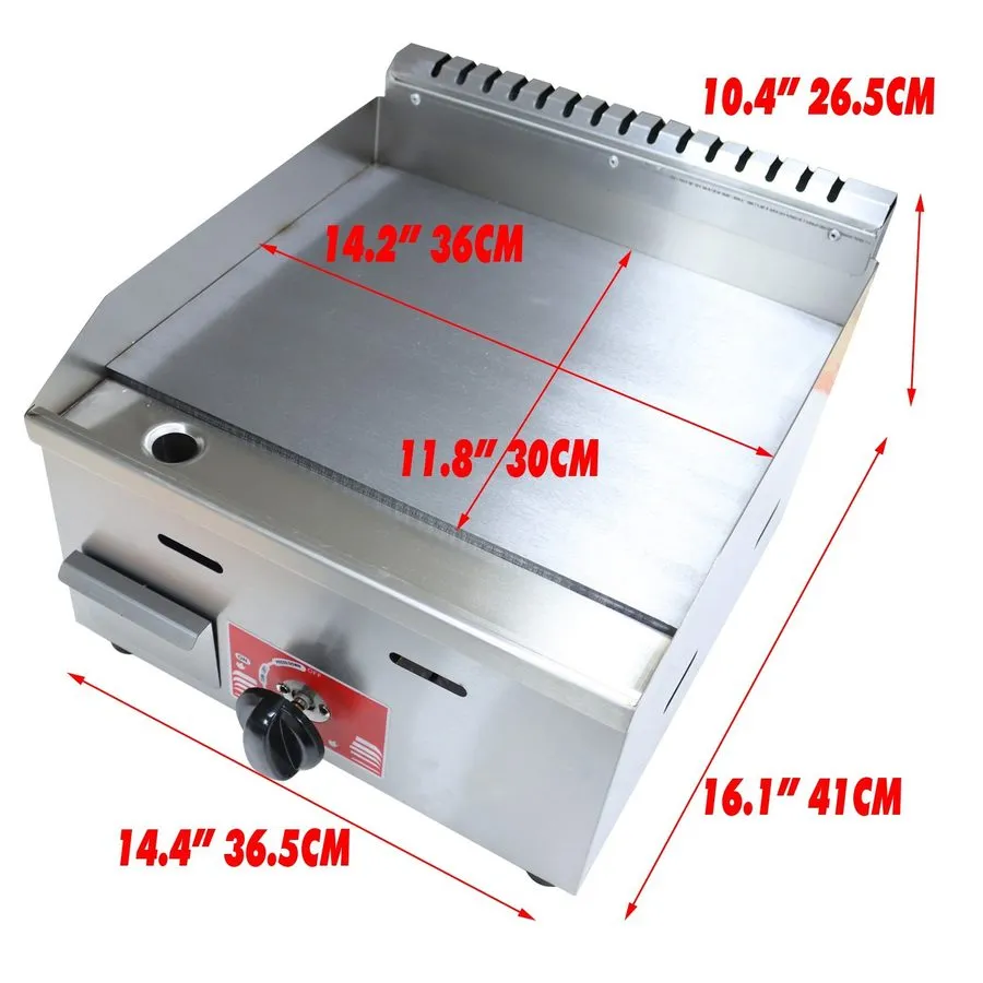 Гриль Commercial Gas Griddle Flat Top Grill Half Grooved 28" Stainless Steel 280