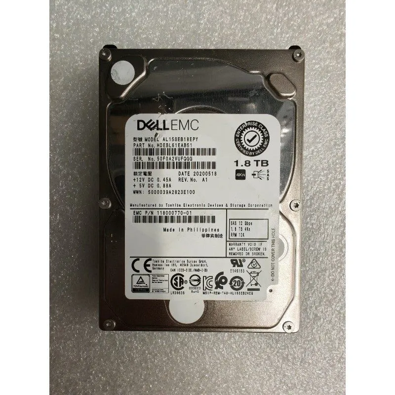 Жёсткий диск Lot: 3 Dell EMC-brand Toshiba 1.8TB HDD 10K RPM, SAS 12Gb/s 2.5", A