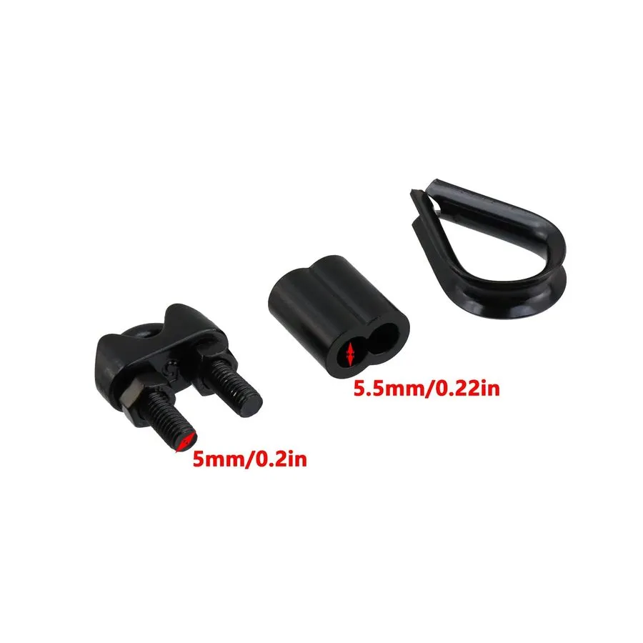 Складское оборудование M53/16 Inch Wire Rope Accessory Set Black Hardware Riggin — фото лота 2