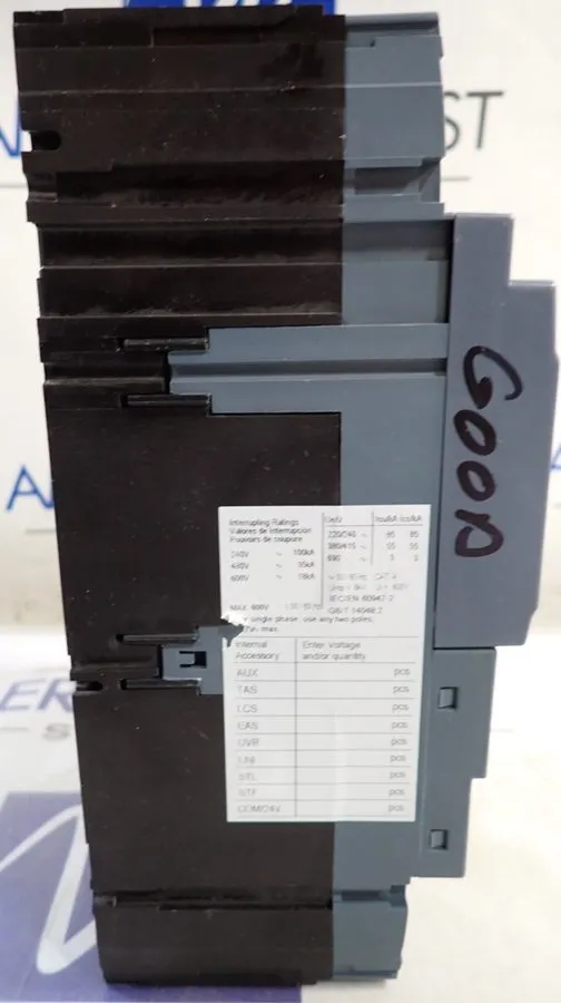 Автоматический выключатель Siemens 3VA6 Breaker 3VA6210-5HN31-0AA0 3P 100A 35kA  — фото лота 1