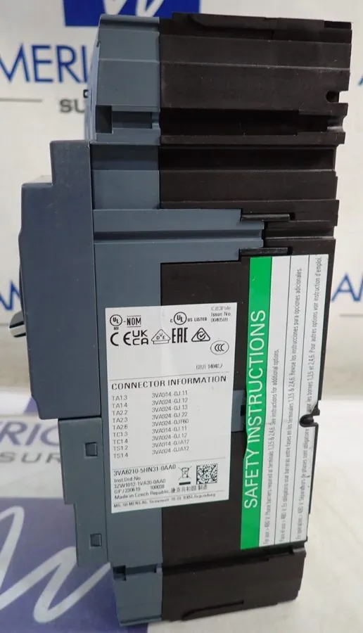 Автоматический выключатель Siemens 3VA6 Breaker 3VA6210-5HN31-0AA0 3P 100A 35kA  — фото лота 3