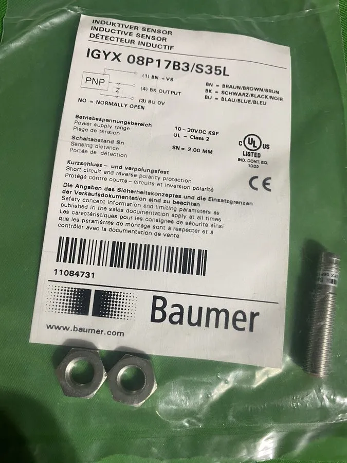 Датчик приближения Baumer IGYX 08P17B3/S35L proximity switch sensor — фото лота 1