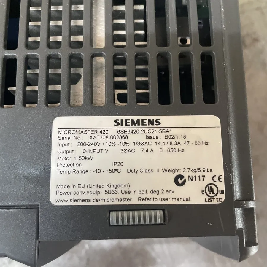 Частотный преобразователь SIEMENS Micromaster 420 6SE6420-2UC21-5BA1 Inverter Dr — фото лота 1