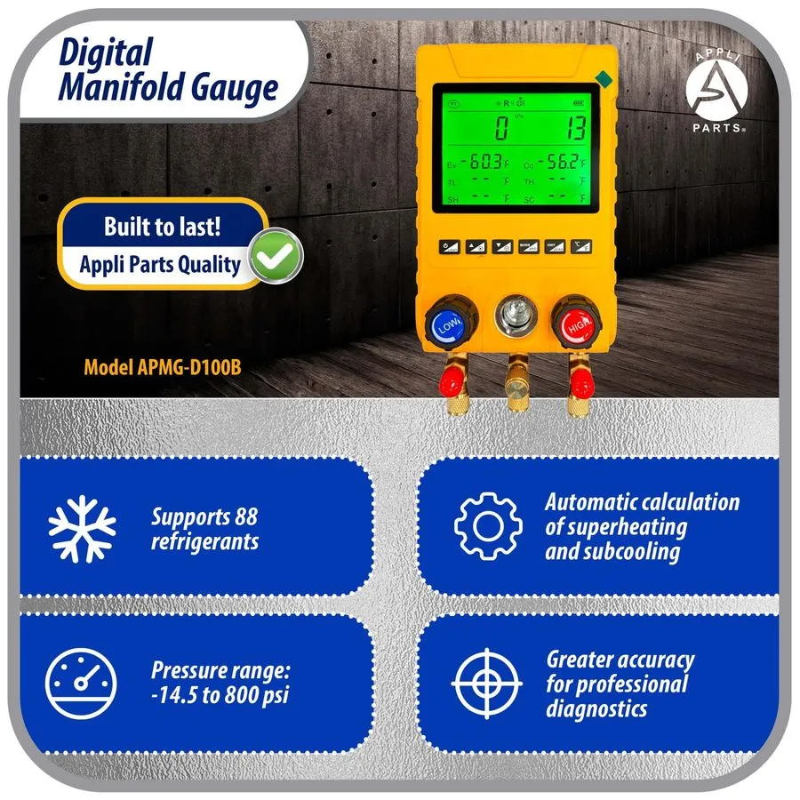 Манометрический коллектор Appli Parts APMG-D100B Digital Manifold Gauge Set