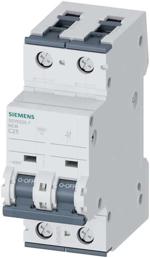 Автоматический выключатель 5SY62257 Siemens SENTRON 25A 2-Pole 400V 6kA Miniatur — фото лота 1