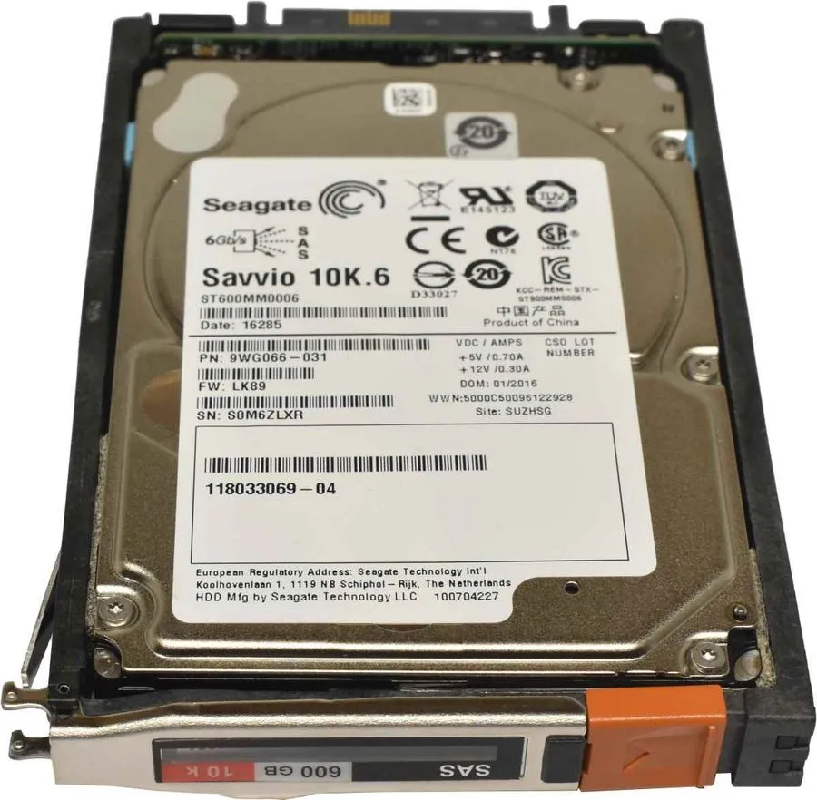 Жёсткий диск EMC Seagate 600GB 2.5" 10K 6G SAS HDD Hard Drive ST600MM0006 9WG066