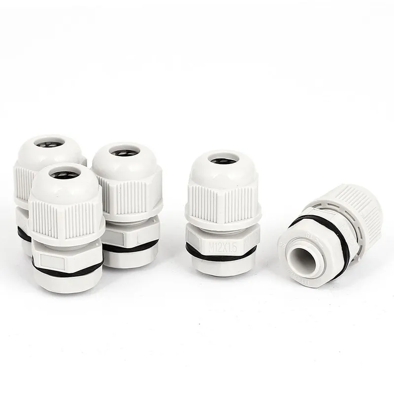 Датчик M12x1.5 3-6.5mm Waterproof Cable Gland Wire Fixing Connector Locknut Whit — фото лота 1