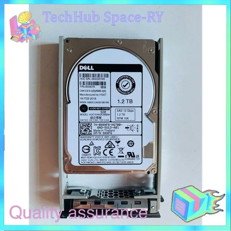 Жёсткий диск DELL 9XNF6 09XNF6 1.2TB 12G 10K SFF 2.5" SAS HDD HARD DRIVE