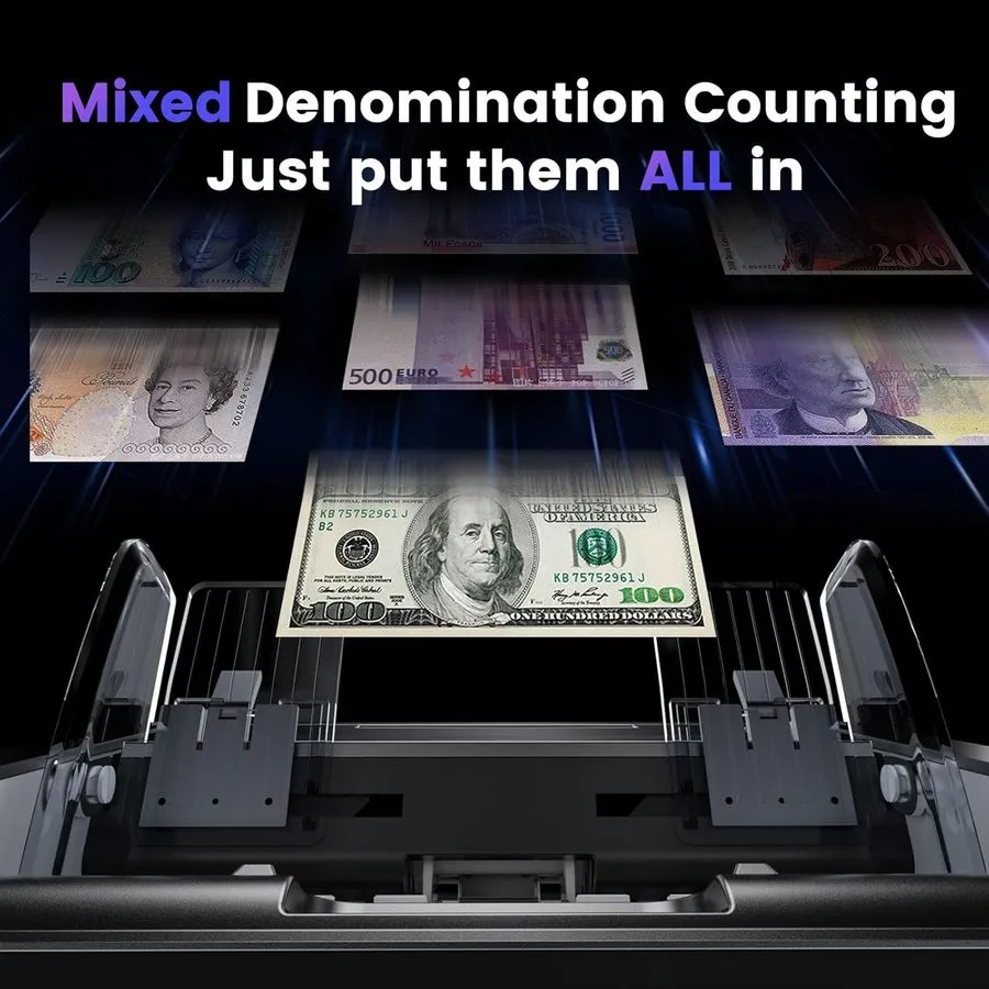 Счётчик банкнот Mixed Denomination Money Counter with Detection, Touch Screen, a — фото лота 1