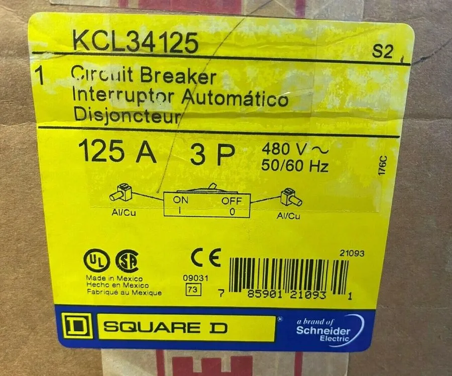 Автоматический выключатель SQUARE D KCL34125 3 pole 125 amp 65kA@480v Feed Thru