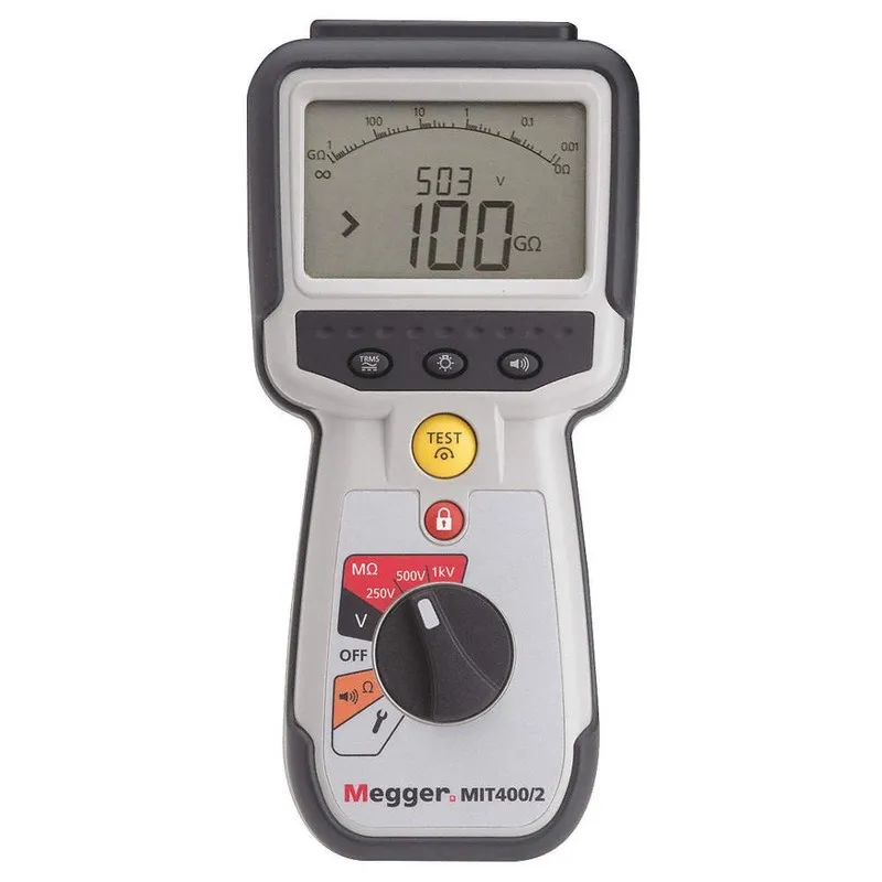 Тестер MEGGER MIT420/2 Megohmmeter, 50 to 1000V DC, Backlit LCD 49AG74