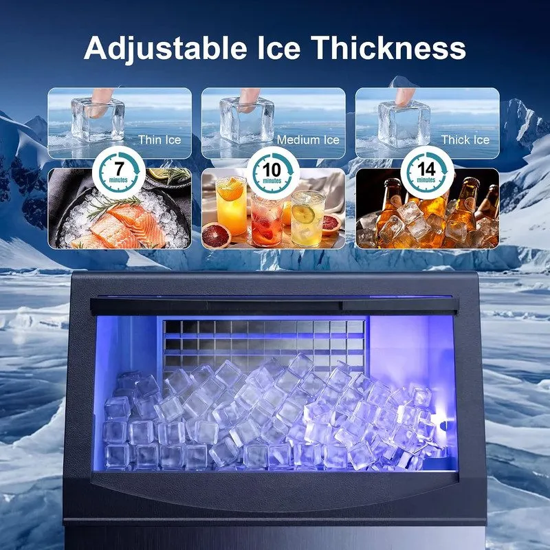 Льдогенератор 110lbs/24h Commercial Built-in Ice Maker Machine Display Ice Cube  — фото лота 2