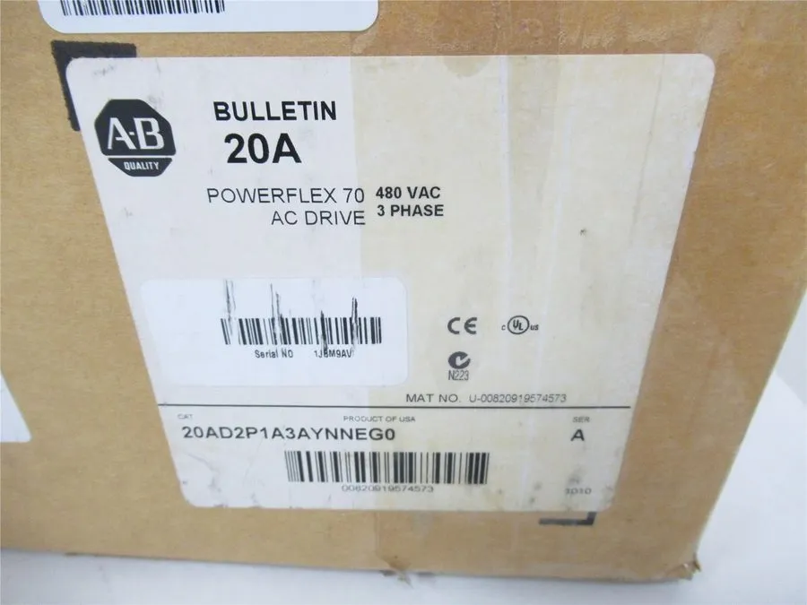 Частотный преобразователь 245067 Allen-Bradley 20AD2P1A3AYNNEG0 PowerFlex 70 Dri