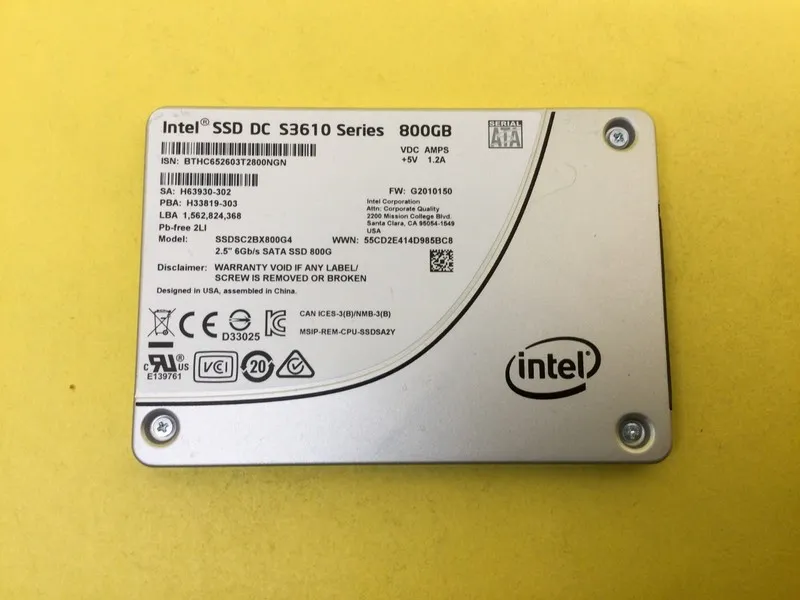 SSD-накопитель Intel DC S3610 Series 800GB SATA 6Gb/s 2.5inch Internal SSD SSDSC