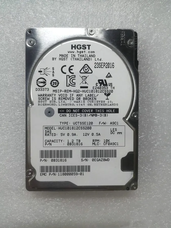 Жёсткий диск Dell 00KV02 0KV02 HUC101812CSS200 1.2TB 2.5" 10K 12Gbps SAS HDD Har