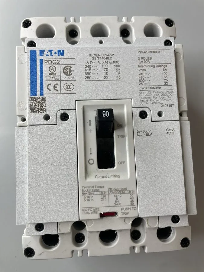 Автоматический выключатель PDG23M0090TFFL Eaton Bolt-On 600V 90A 3 pole circuit 