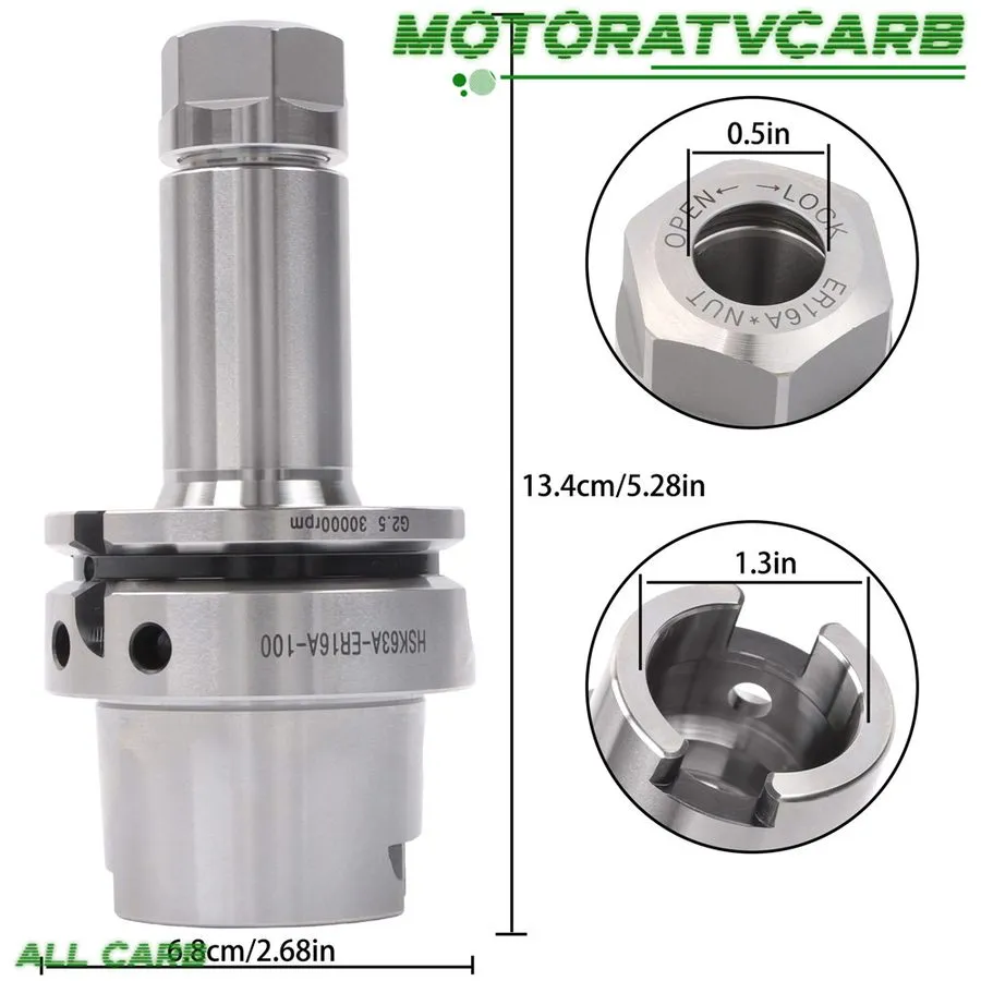 Режущий инструмент HSK63A-ER16A-100 Collet Chuck Tool Holder CNC Machine HSK 63A
