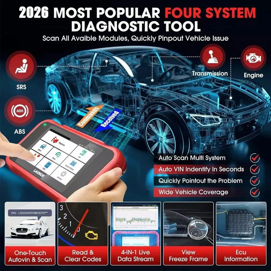 Диагностический сканер 2026 Launch CRP129E V2.0 Elite OBD2 Car Scanner Engine SR — фото лота 1