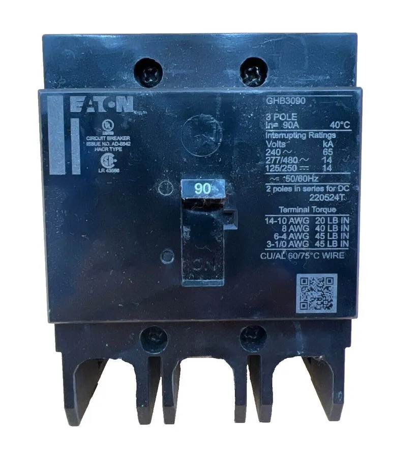 Автоматический выключатель Eaton GHB3090 90 Amp 277/480V 3 Pole GHB Bolt On Circ