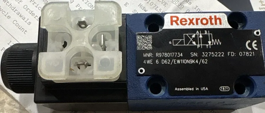 Пневмоклапан Bosch Rexroth 4WE 6 D62 EW110N9K4/62 Hydraulic Solenoid Valve R9780