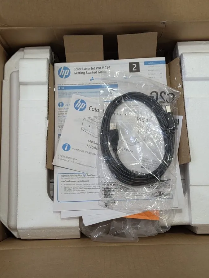 Лазерный принтер HP Color LaserJet Pro M454dn Duplex Network Laser Printer with  — фото лота 4