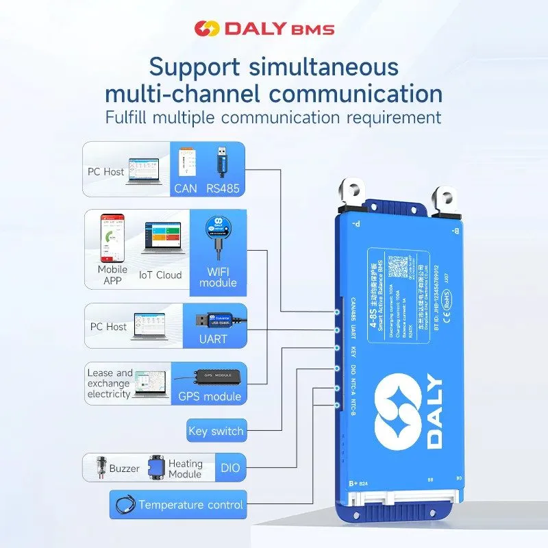 Аккумулятор Daly Smart BMS 200A 4S-24S with Active Balancer — фото лота 2
