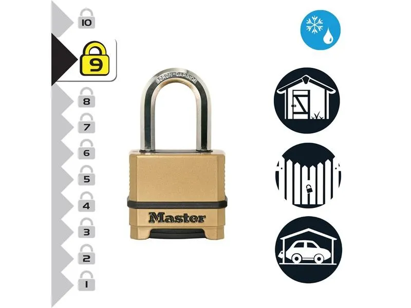 Такелажная скоба Master Lock Excell™ 4-Digit Combination 50mm Padlock 38mm Shack — фото лота 2