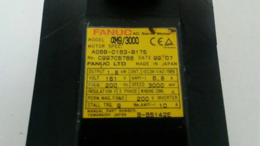 Серводвигатель REPAIRED FANUC A06B-0163-B175 AC SERVO MOTOR 1.8kW 3000RPM