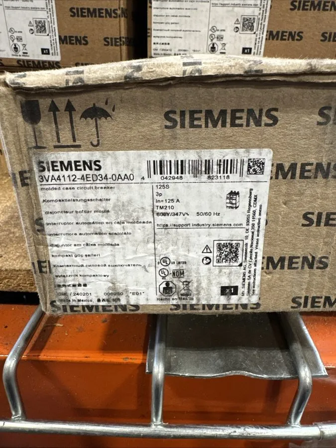 Автоматический выключатель SIEMENS 3VA4112 4ED34 0AA0 3 Pole 125 AMP 3VA4 Frame