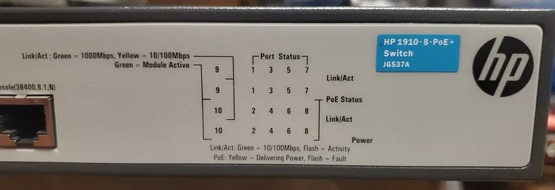 Коммутатор HP 1910-8-PoE+ Switch US EN JG537A