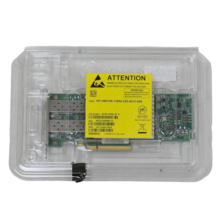 Трансивер Lot 2 Dell QLogic Fast LINQ 41112 2-Port 10Gb SFP+ PCIe LP Network Ada — фото лота 1