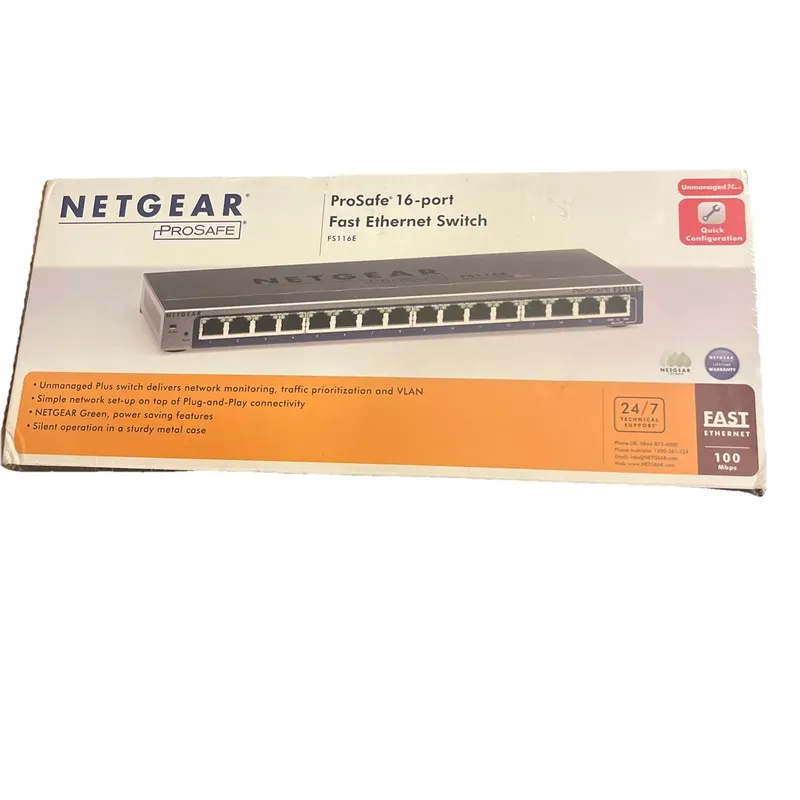 Коммутатор Netgear ProSafe Unmanaged Plus FS116E 16 Port 10/100 Fast Ethernet Sw
