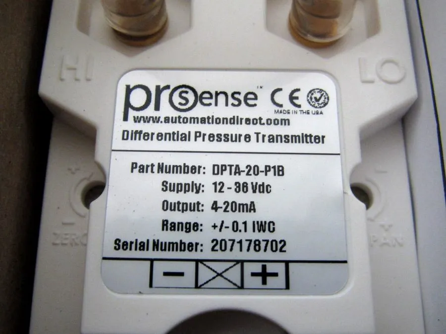 Датчик давления ProSense Air Differential Pressure Transmitter DPTA-20-P1B