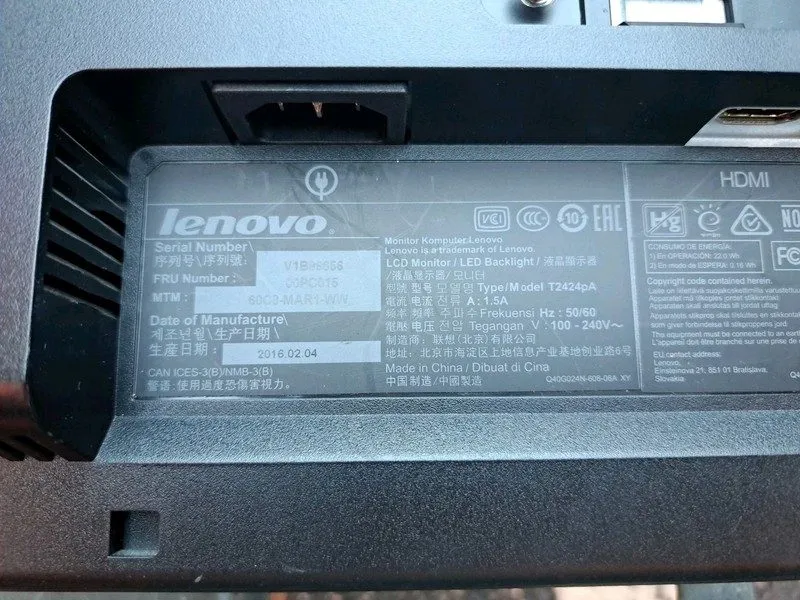 Монитор Lots Of 21 LENOVO ThinkVision T2424pA. 24" LCD VGA / DP / HDMI / USB — фото лота 3