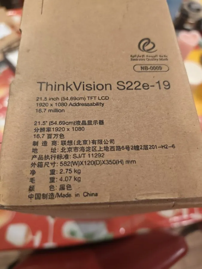 Монитор Lenovo ThinkVision S22e-19 21.5” Full HD 1080p Monitor HDMI VGA — фото лота 2