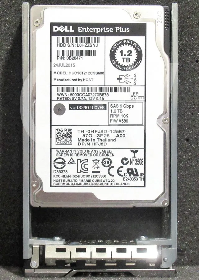 Жёсткий диск HPE 1.2TB 10K SAS 6Gb/s 2.5" Enterprise HDD 726480-001 HUC101212CSS