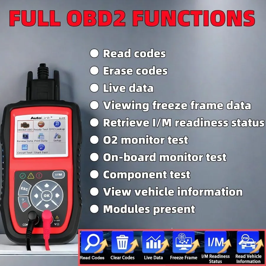 Диагностический сканер Autel AutoLink AL439 OBD2 Scanner, with Electrical Test — фото лота 1
