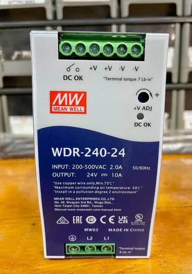 Блок питания MEAN WELL WDR-240-24 240W 24V 10A DIN Rail Industrial Power Supply