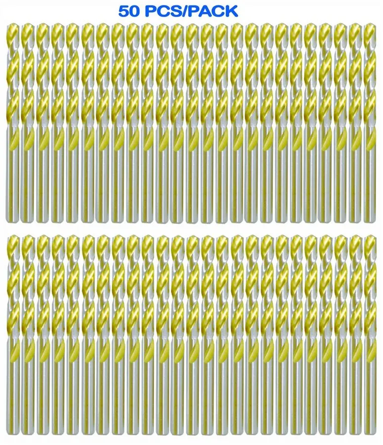 Режущий инструмент HSS Drill Bit Set 1/4" Titanium Coated Jobber Length Twist Dr — фото лота 2