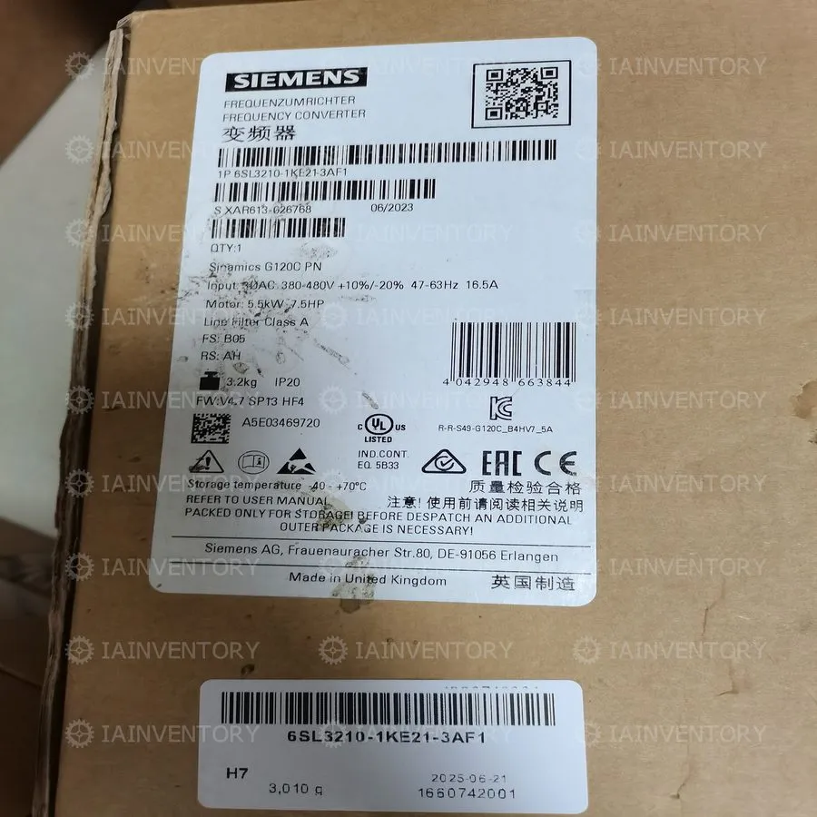 Частотный преобразователь Siemens SINAMICS G120 6SL3210-1KE21-3AF1