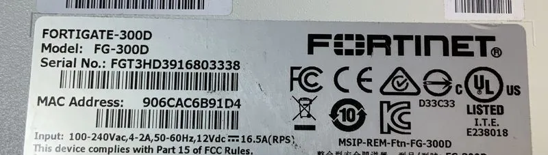 Межсетевой экран Fortinet FG-300D FORTIGATE 300d Network Security Firewall Appli — фото лота 3
