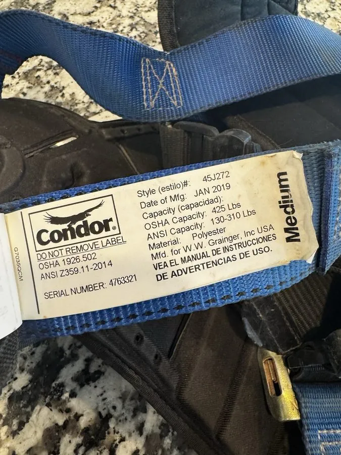 Жгут проводов CONDOR 45J272 Full Body Harness,Condor,M — фото лота 2