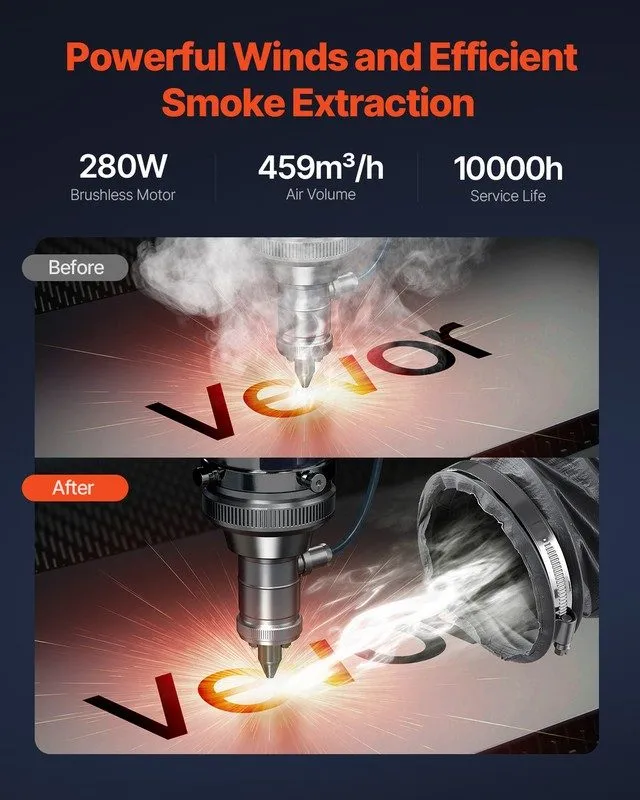 Дымоуловитель VEVOR Solder Fume Extractor 459 m³/h 280W Motor 4-Stage Filters &